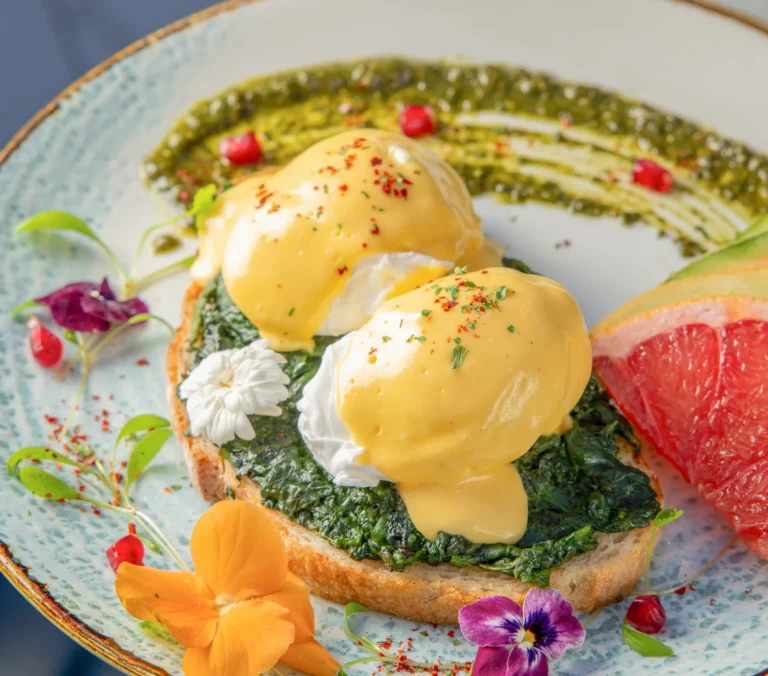 Our Florentine Eggs with spinach and hollandaise at Cloud 7